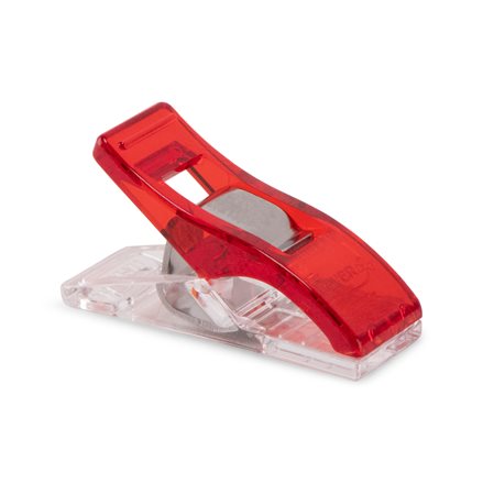 Clover Wonder Clips - 1 X 3/8 - 50/Pack - Red/Silver